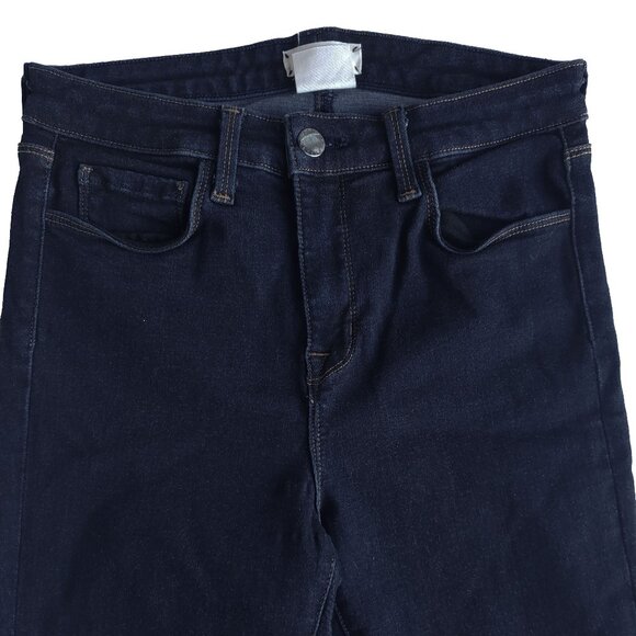 L’AGENCE Margot Skinny Ankle Jeans Midnight Dark Wash Stretch Crop Denim - Picture 6 of 9